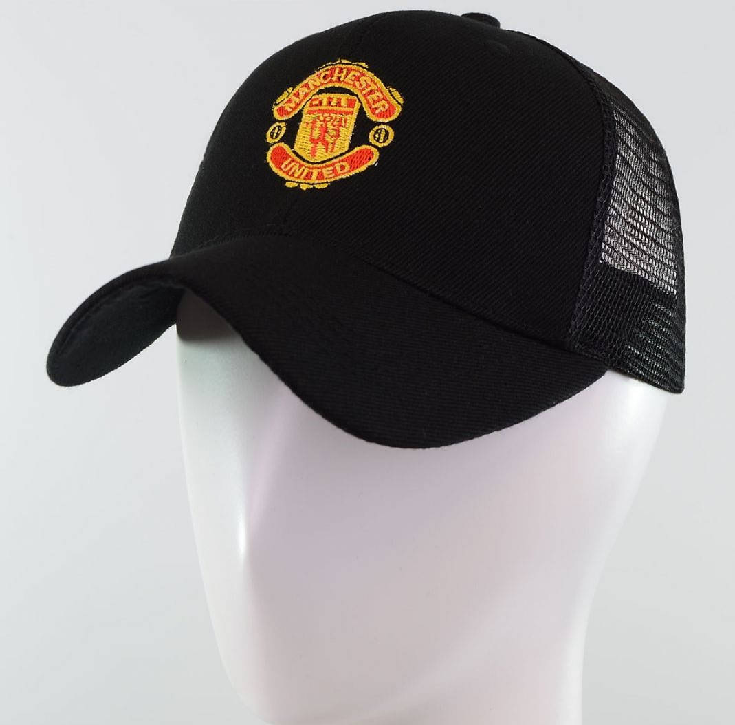 

Детская бейсболка кепка с сеткой футбольного клуба Манчестер Manchester United, Черный