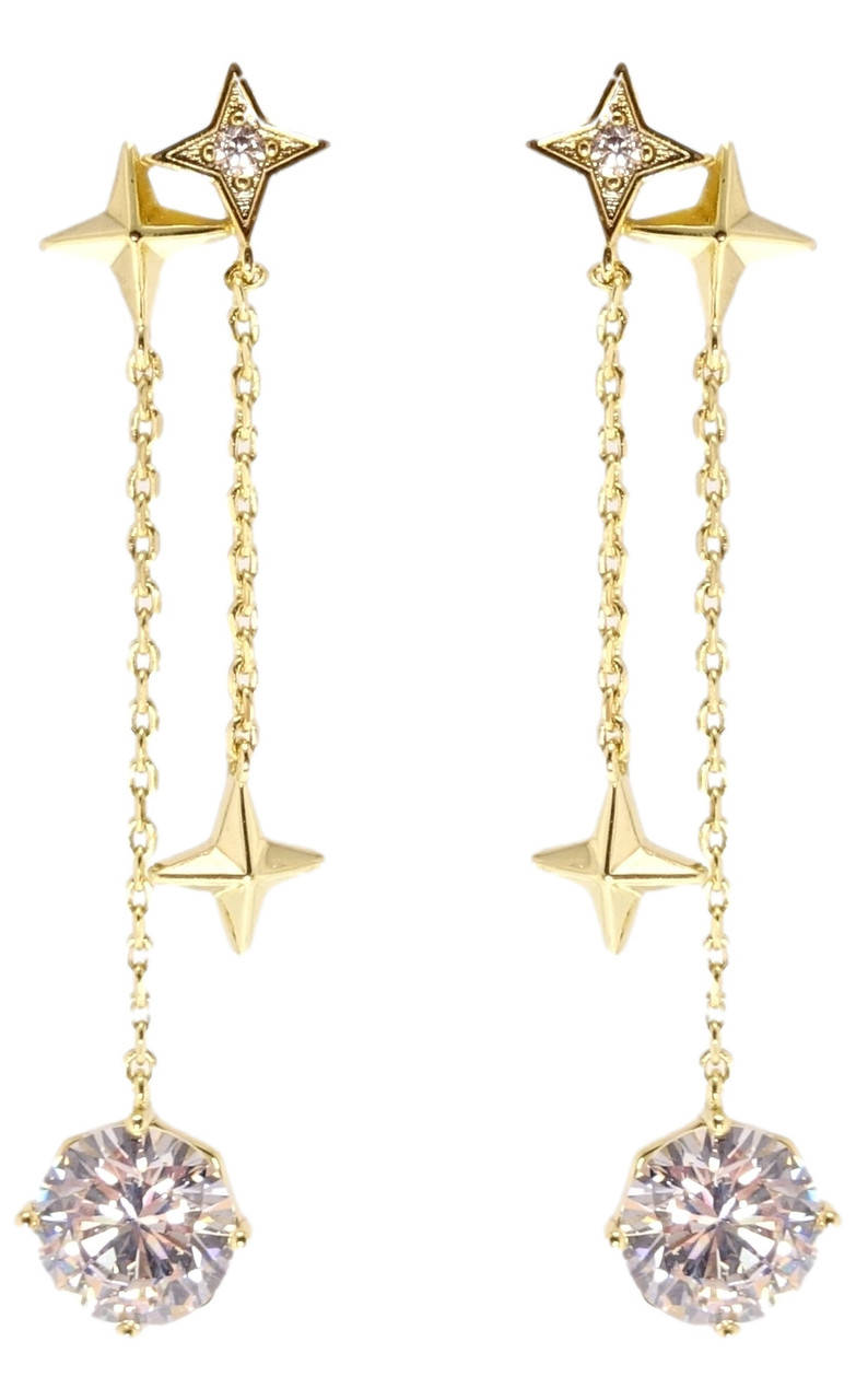 

Серьги Xuping QQMM Позолота 14K игла серебро 925 подвески на гвоздиках "Звездная ночь"