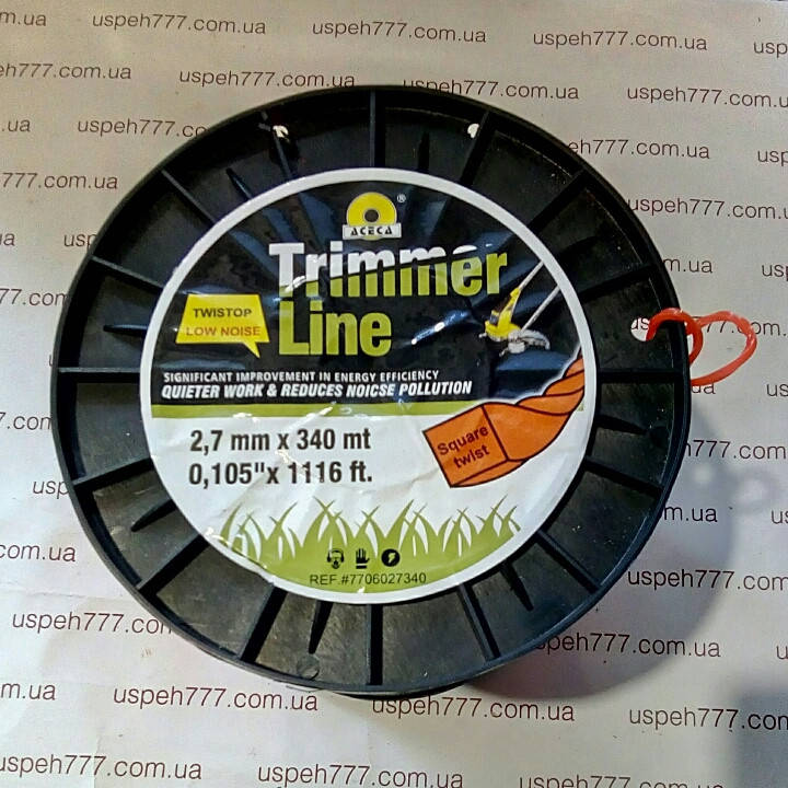 

Косильная струна d=2,7мм (кручённая 340м) Trimmer line