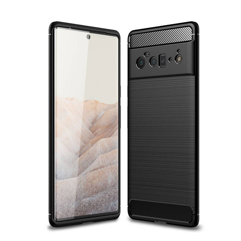 

Резиновый чехол для Google Pixel 6 Pro черный противоударный бампер