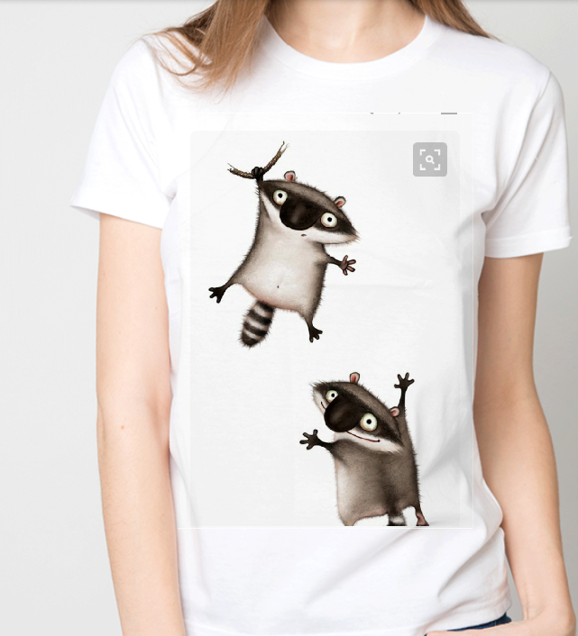 

Футболка женская с принтом "Еноты", Белый