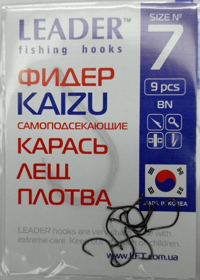 

Крючки для рыбалки Leader ФИДЕР KAIZU BN