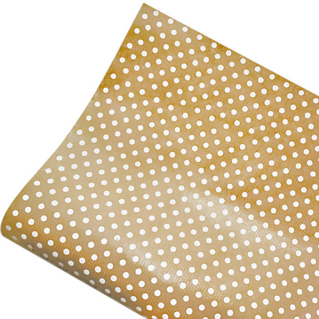 

Подарочная бумага ретро "Горохи"(51) белые на крафте