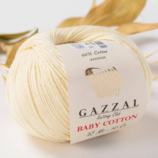 

Пряжа из хлопка Gazzal Baby cotton 3437 молочный (Газзал Беби Коттон), Белый