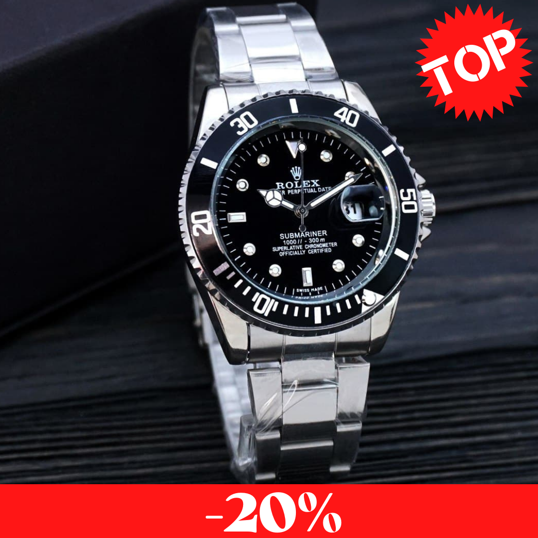 

Мужские кварцевые часы Rolex Ролекс серебристый