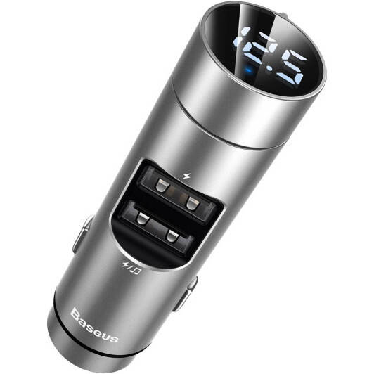 

Адаптер в прикуриватель для музыки Baseus / Bluetooth 5.0 2xUSB 18W / фм трансмиттер, fm модулятор