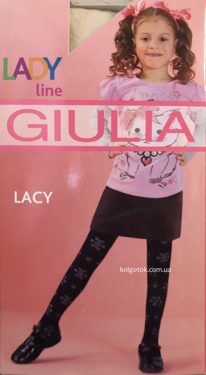

Колготки хлопковые с ажурным рисунком для девочек LACY тм Giulia, Белый