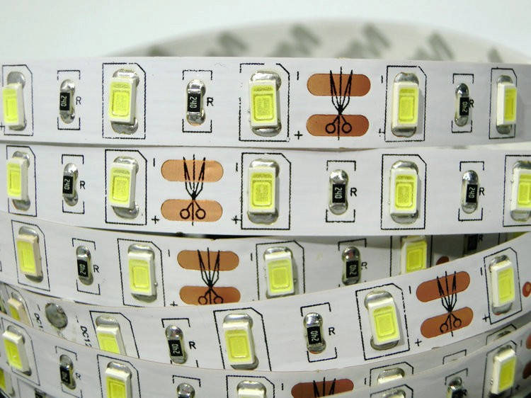 

5 метров - Светодиодная лента 12V SMD 5630 60led IP20 белый 12W негерметичная