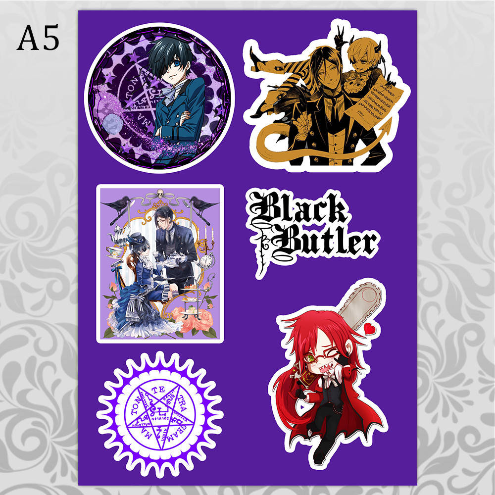 

Стикеры Аниме Black Butler без порезки 005, Разные цвета