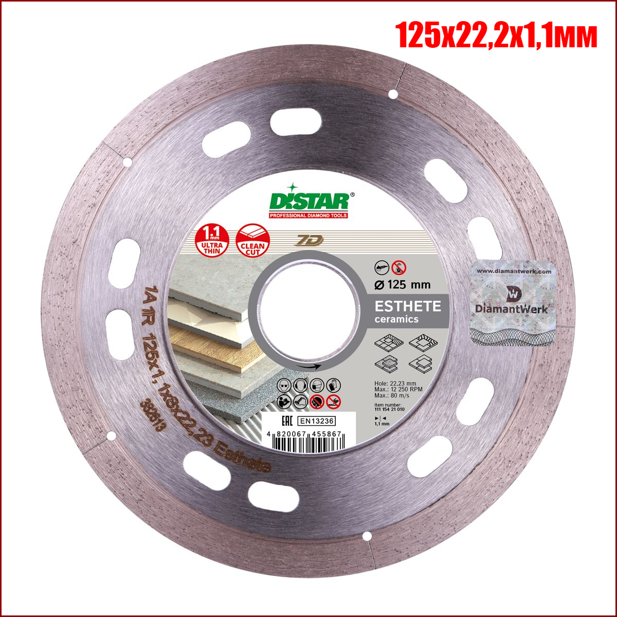 

Алмазный отрезной диск Distar Esthete 7D 125x22,23х1,1мм