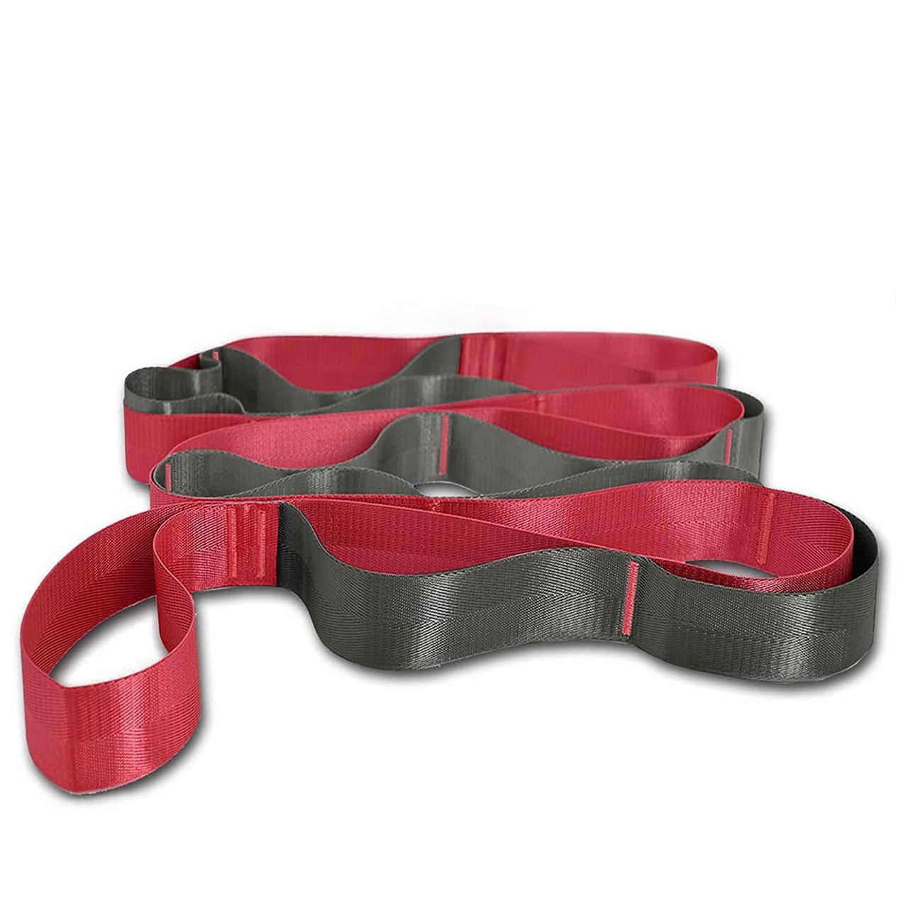 

Ремень для йоги и растяжки Onory Yoga Strap ‎Red/Gray (12 петель)