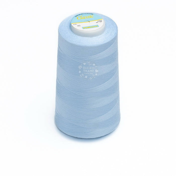 

Нитки швейные 50/2, 5000 ярдов, цвет светло-голубой (183)