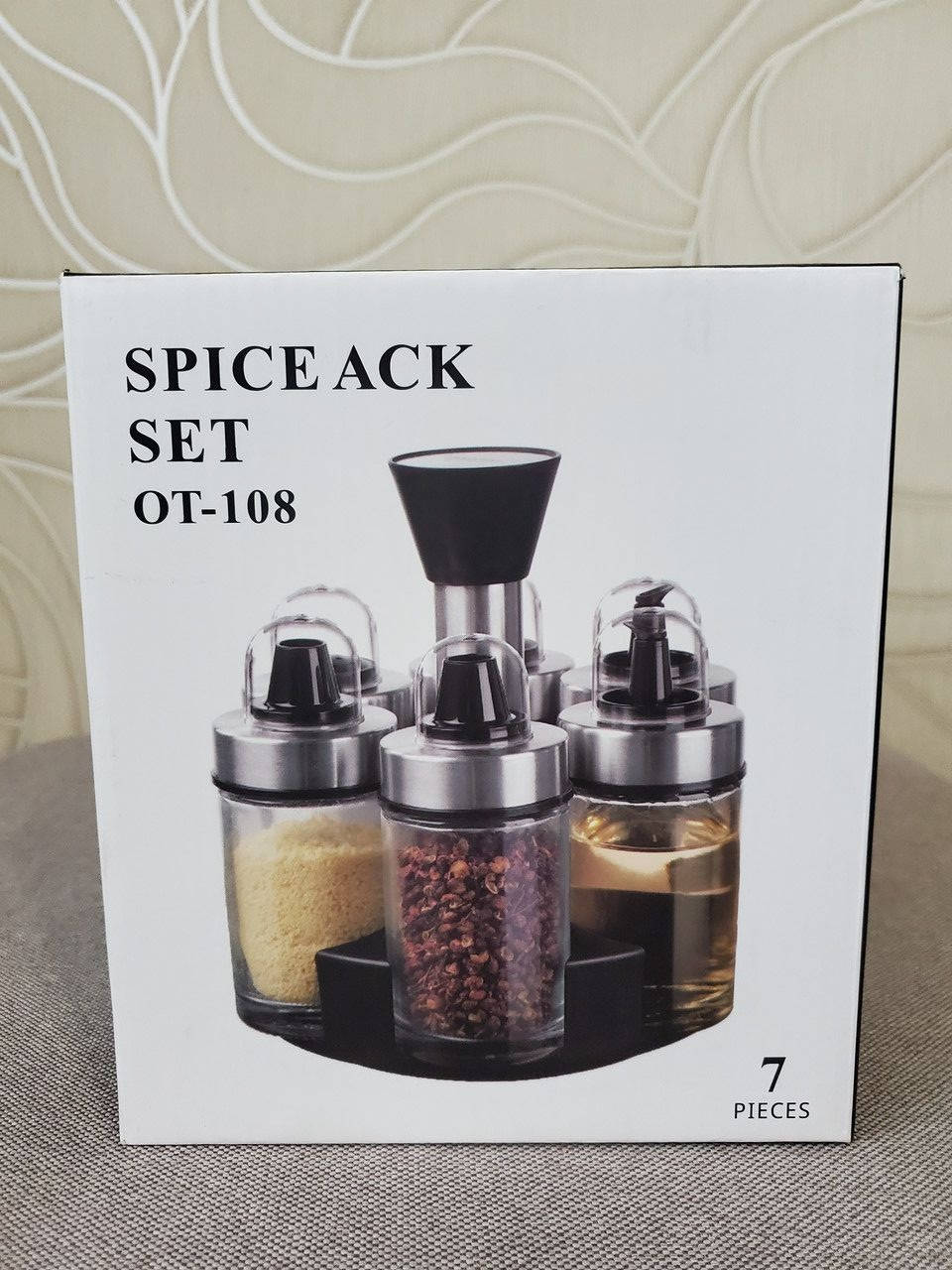 

Набор для специй на подставке 7 пр. №576, Черный