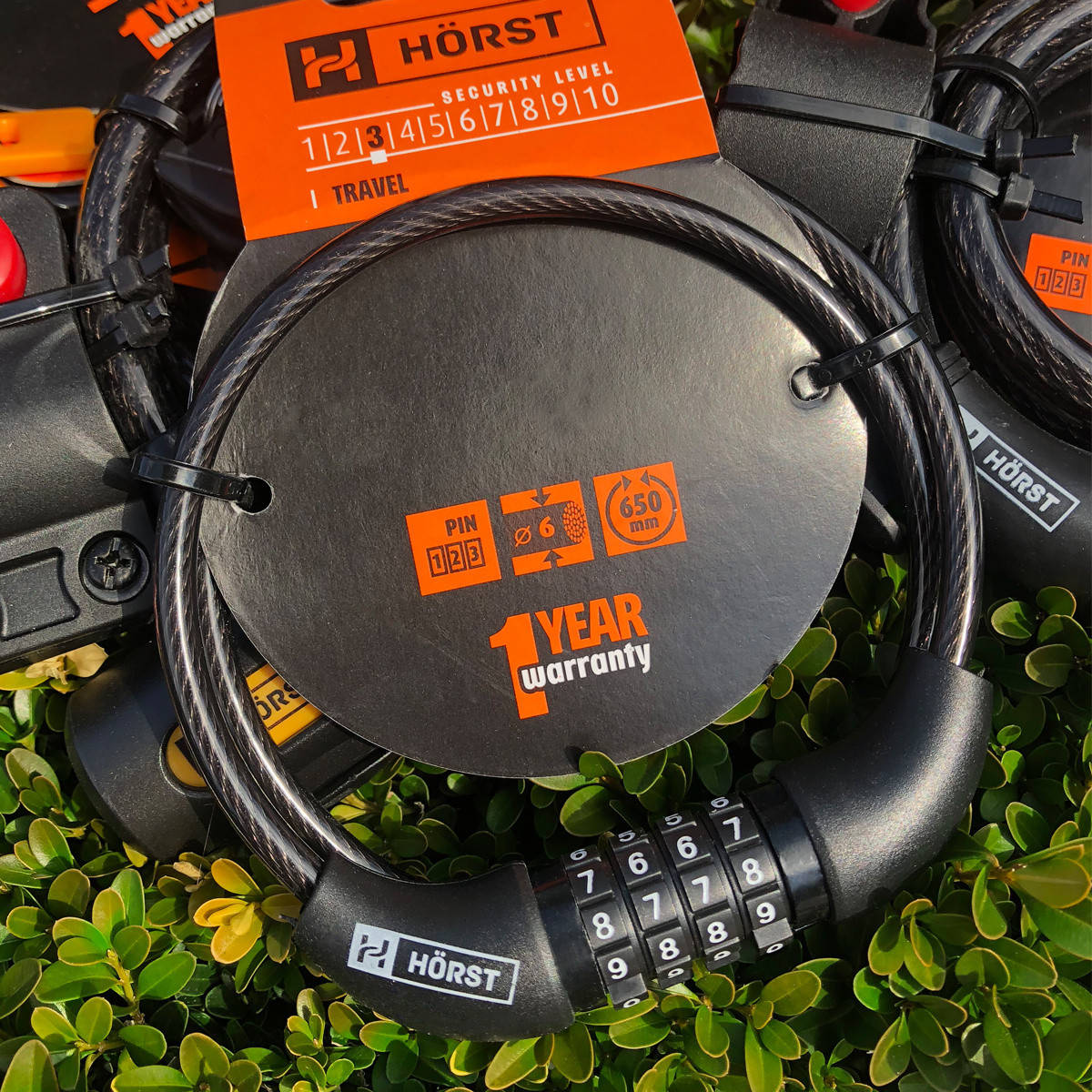 

Велосипедный замок 650 мм кодовый Horst HR-V2-6/650