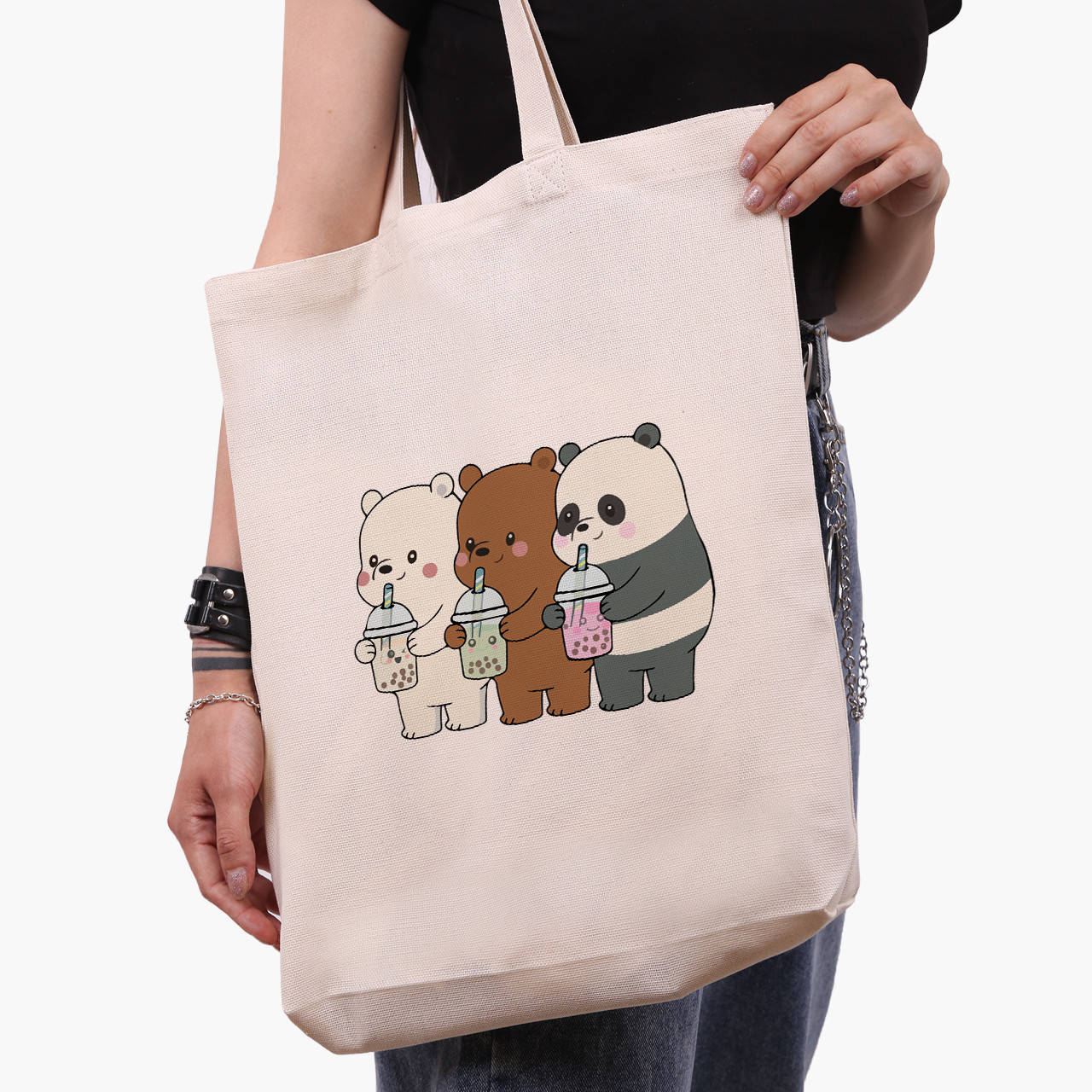 

Эко сумка шоппер белая Вся правда о медведях (We Bare Bears) (9227-2896-1) экосумка шопер 41*39*8 см, Белый