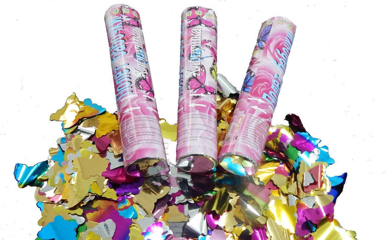 

Хлопушка "Разноцветные бабочки" 30 см