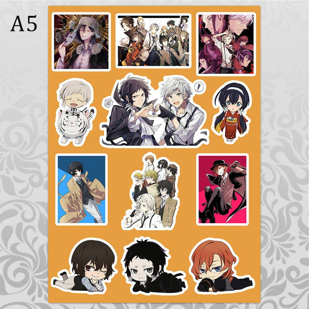 

Стикеры Аниме Bungou Stray Dogs без порезки 02, Разные цвета