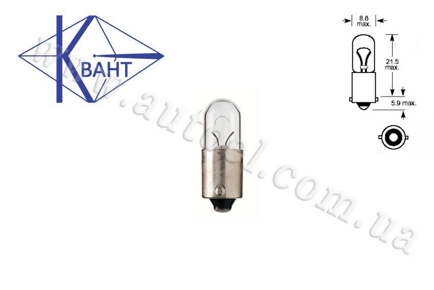 

Автомобильная лампа Квант T4W 12V 4W BA9s