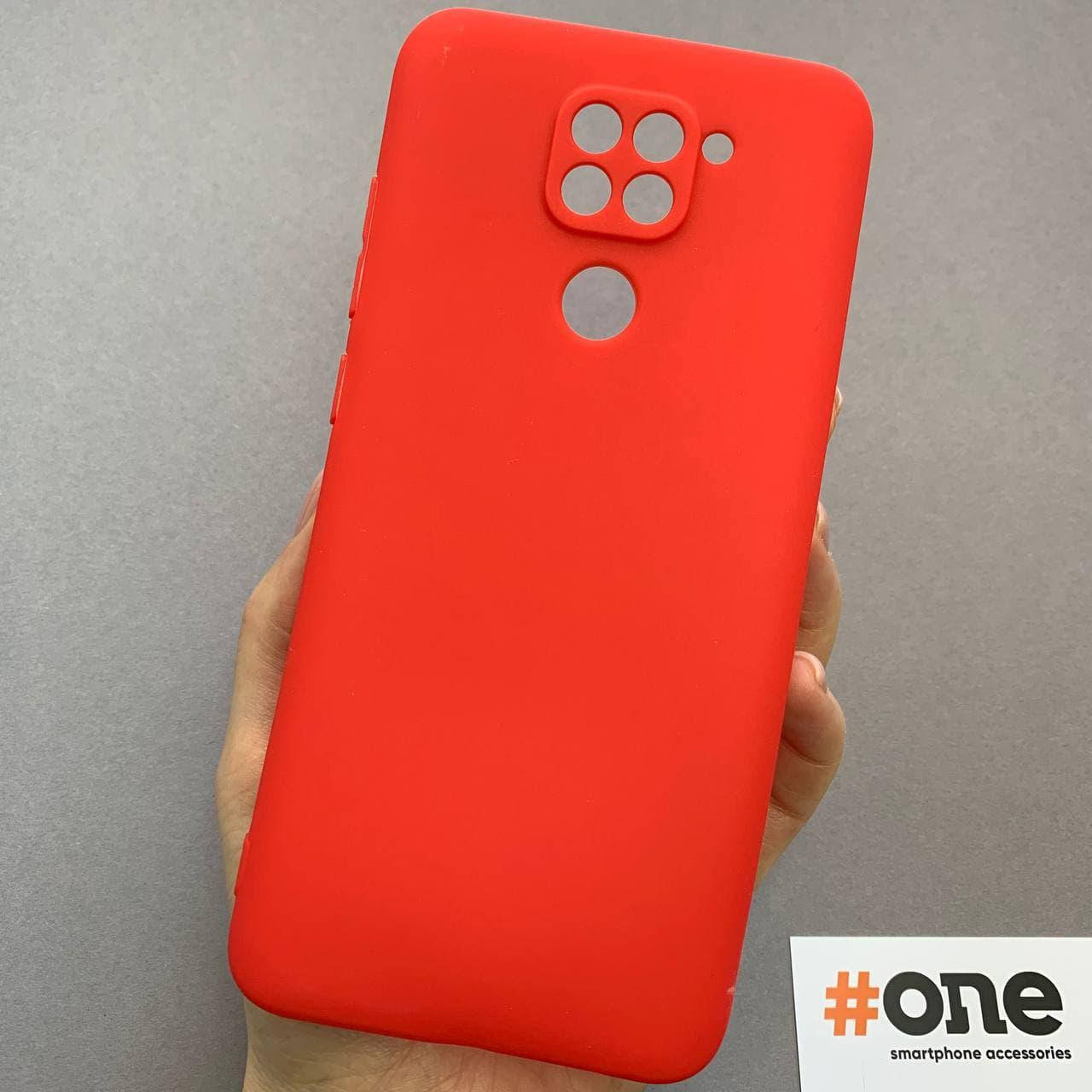 

Чехол для Xiaomi Redmi Note 9 плотный однотонный силиконовый чехол на телефон сяоми нот 9 красный PLN