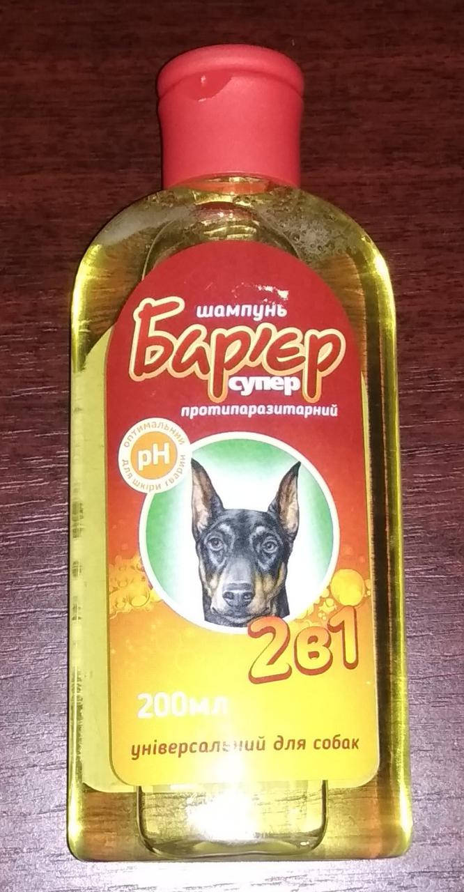

Барьер 2 в 1 шампунь универсальный для собак, 200 мл, Продукт