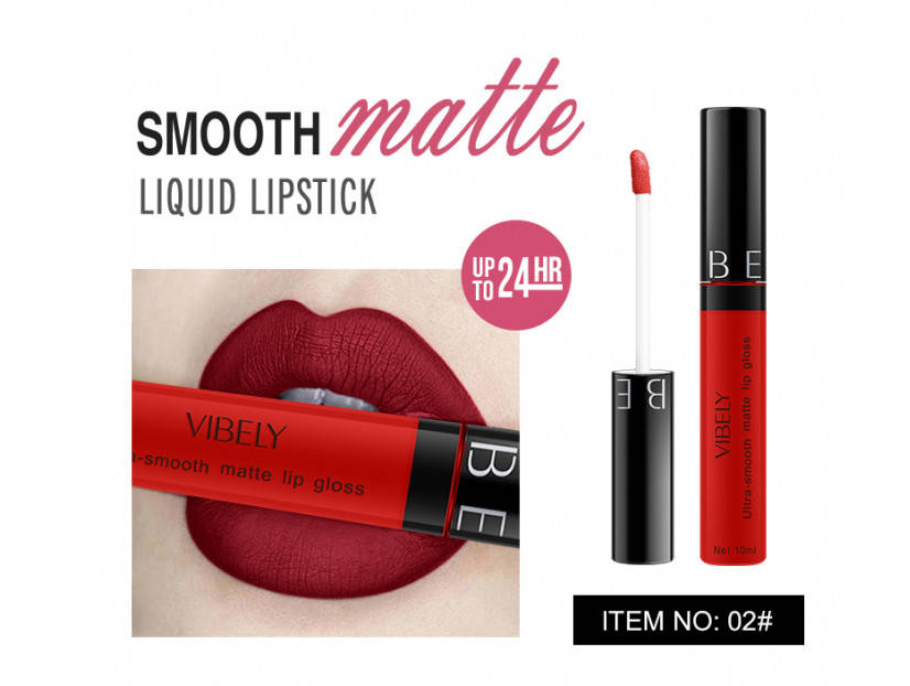 

Жидкая матовая губная помада Vibely Matte Lipgloss Ultra-Smooth #02, 10мл