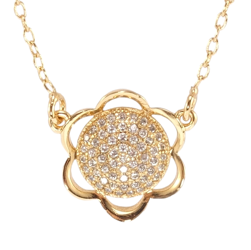 

Подвеска на цепочке Xuping Позолота 18K "Цветок с цирконием" длина 41-44см х 1мм