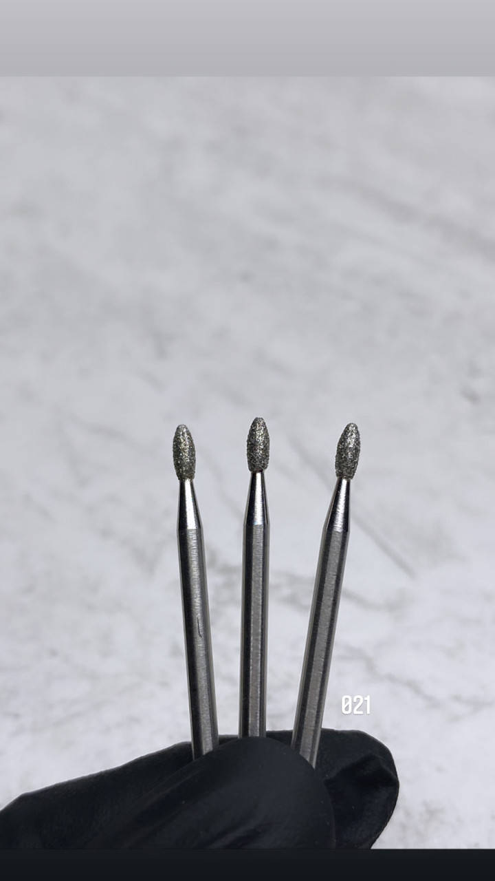 

Алмазная фреза Оливка 021 синяя для маникюра (тупой носик) Б