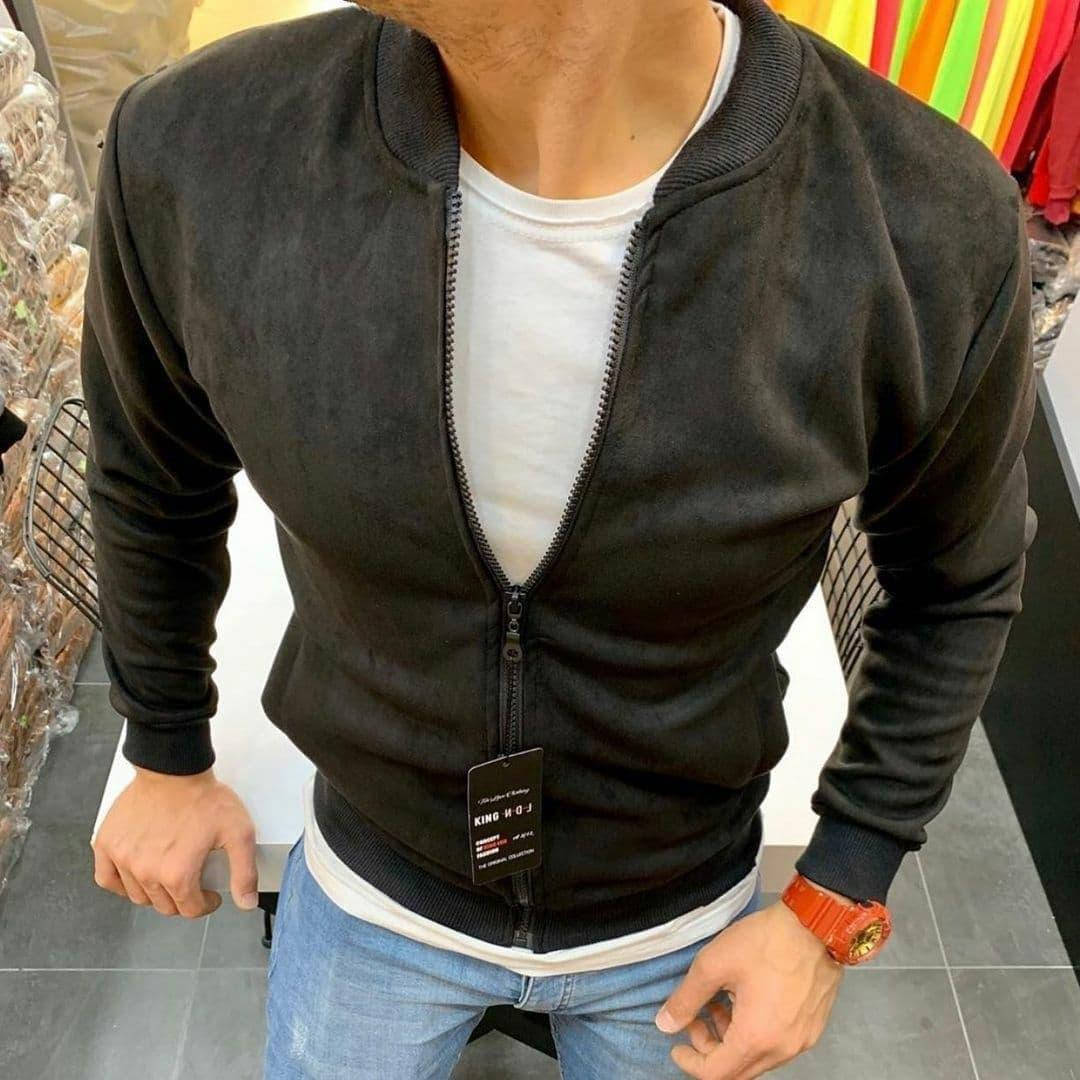 

Бомбер мужской замшевый Binance черный | Куртка мужская демисезонная весенняя осенняя замша ЛЮКС качества