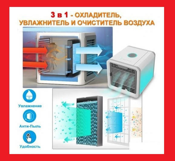 

Портативный мини кондиционер охладитель воздуха Rovus Arctic Air (Арктик Эйр) увлажнитель