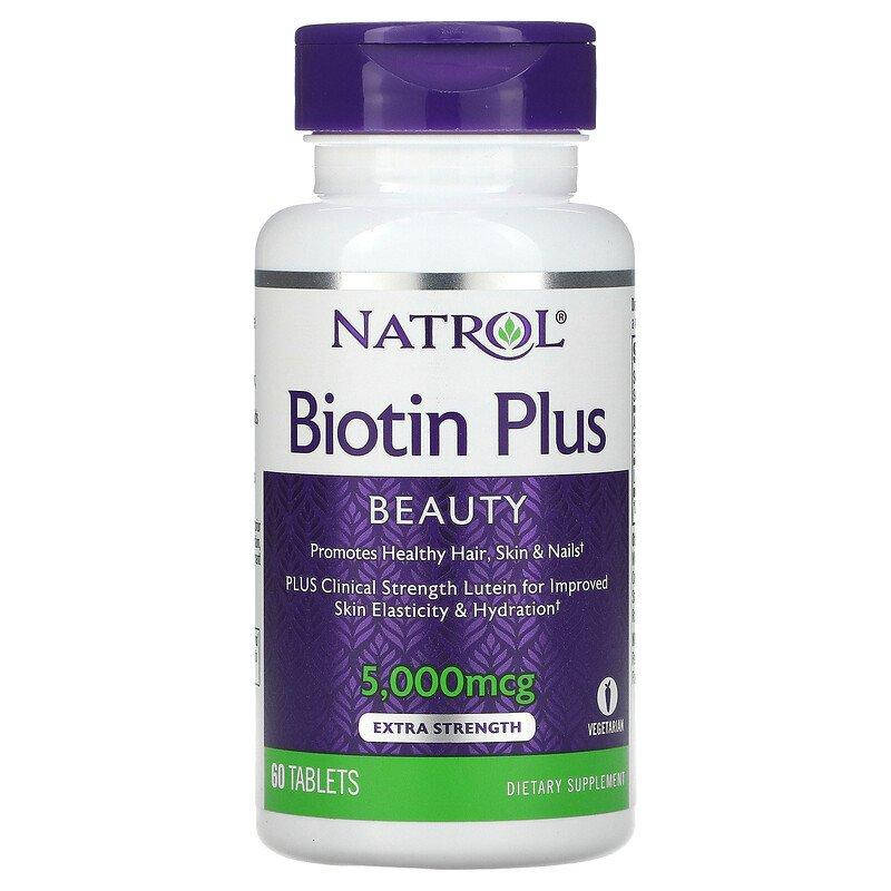 

Биотин плюс лютеин, Biotin Plus with Lutein, Natrol, 60 таблеток (NTL-07141)