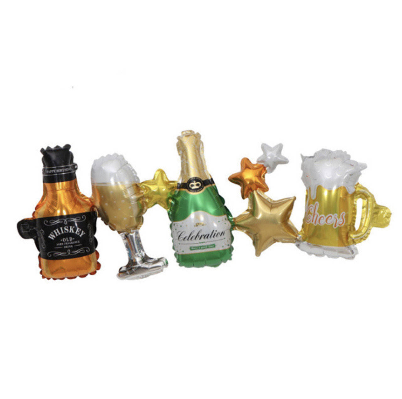 

Шар гирлянда из шаров Бутылки и бокалы.Размер 96х31 см, Разные цвета