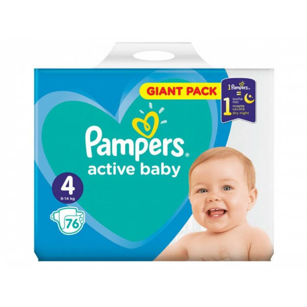 

Подгузники Pampers Active Baby размер 4 (7-14 кг), 76 шт