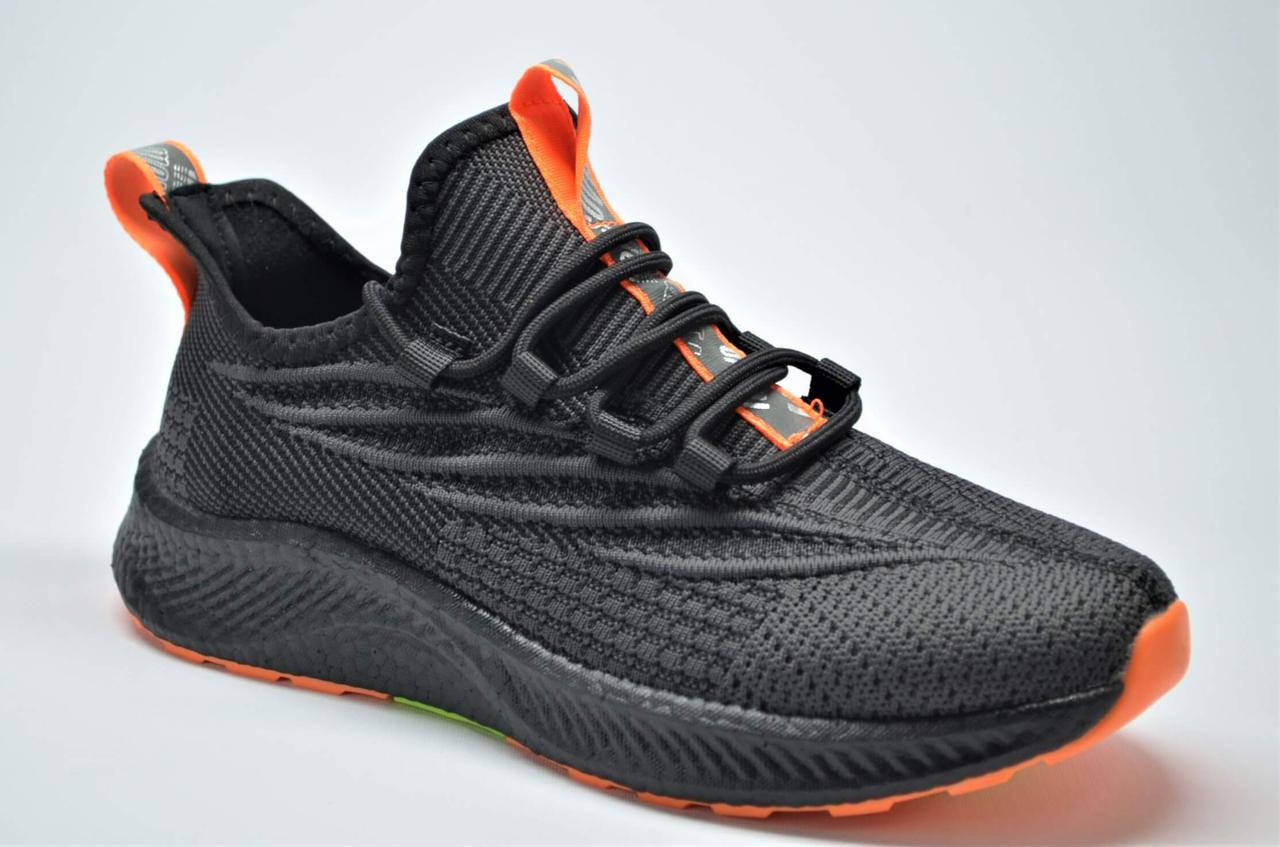 

Мужские весенние и летние кроссовки сетка черные Restime 22637