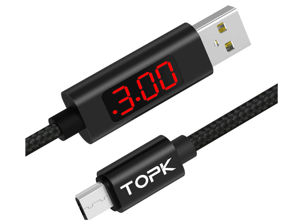 

Зарядный кабель Topk Micro USB для Samsung, Xiaomi, LG Красный