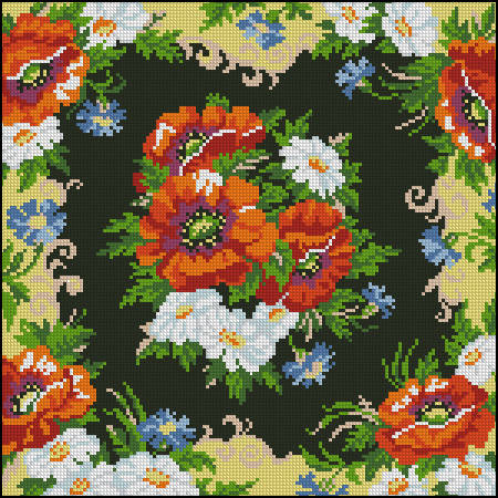 

Схема-заготовка для вышивки бисером или нитями подушки на габардине ПЗ-24