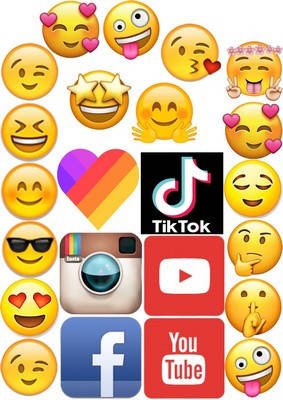 

Вафельна картинка для кондитерских виробів Likee, Instagram (лист А4) 13