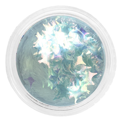 

Пайетки для дизайна ногтей Molekula “звездочки” белый голографик