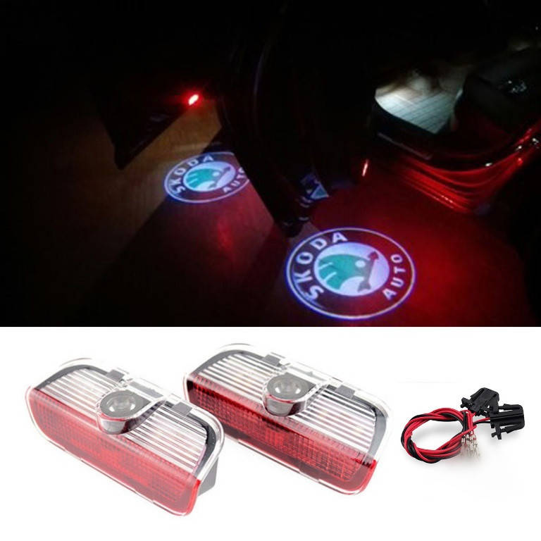 

Подсветка в двери с логотипом Skoda SuperB 2-3 + проводка (2008-2019)