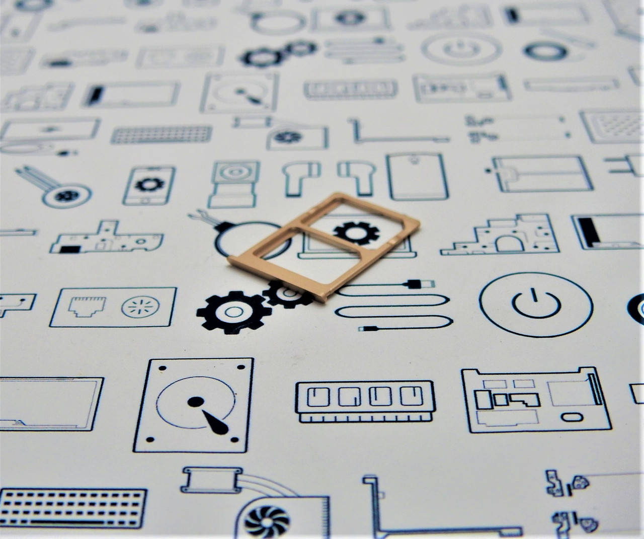 

Держатель сим карты Xiaomi Mi5 золото Сервисный оригинал с разборки, Золотистый