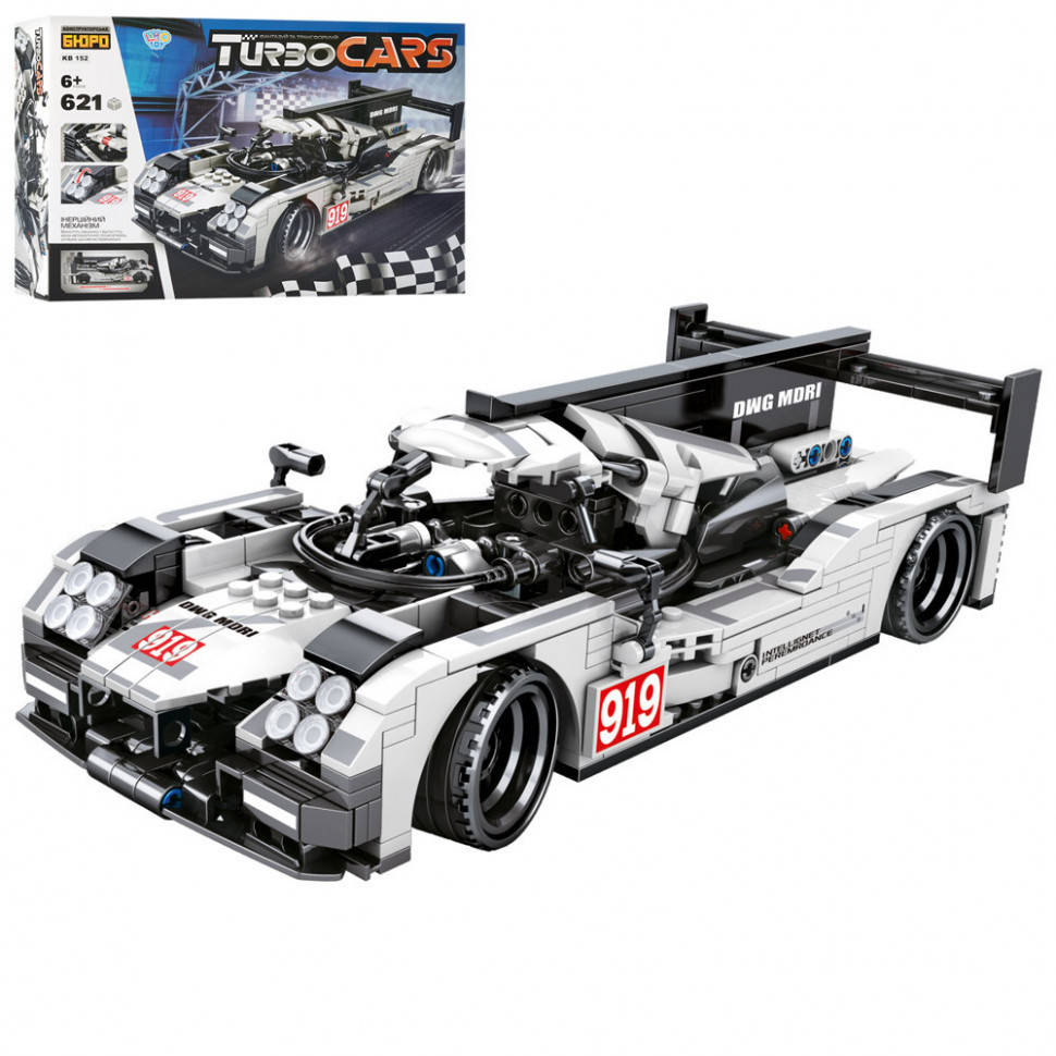 

Детский конструктор KB 152 машина инерционная, 621 деталь, Разные цвета