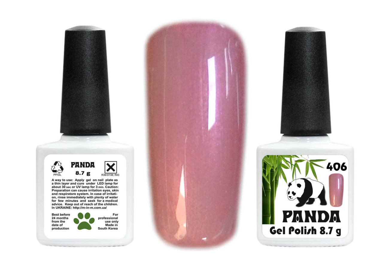 

Гель-лак PANDA №406 нежный коралл с розовым шиммерным переливом, 8,7 мл