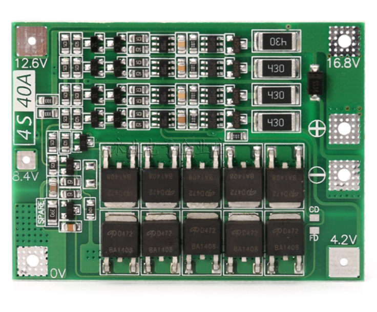 

BMS 3S-4s/40А c балансом для Li-ion 12.6V-16.8V