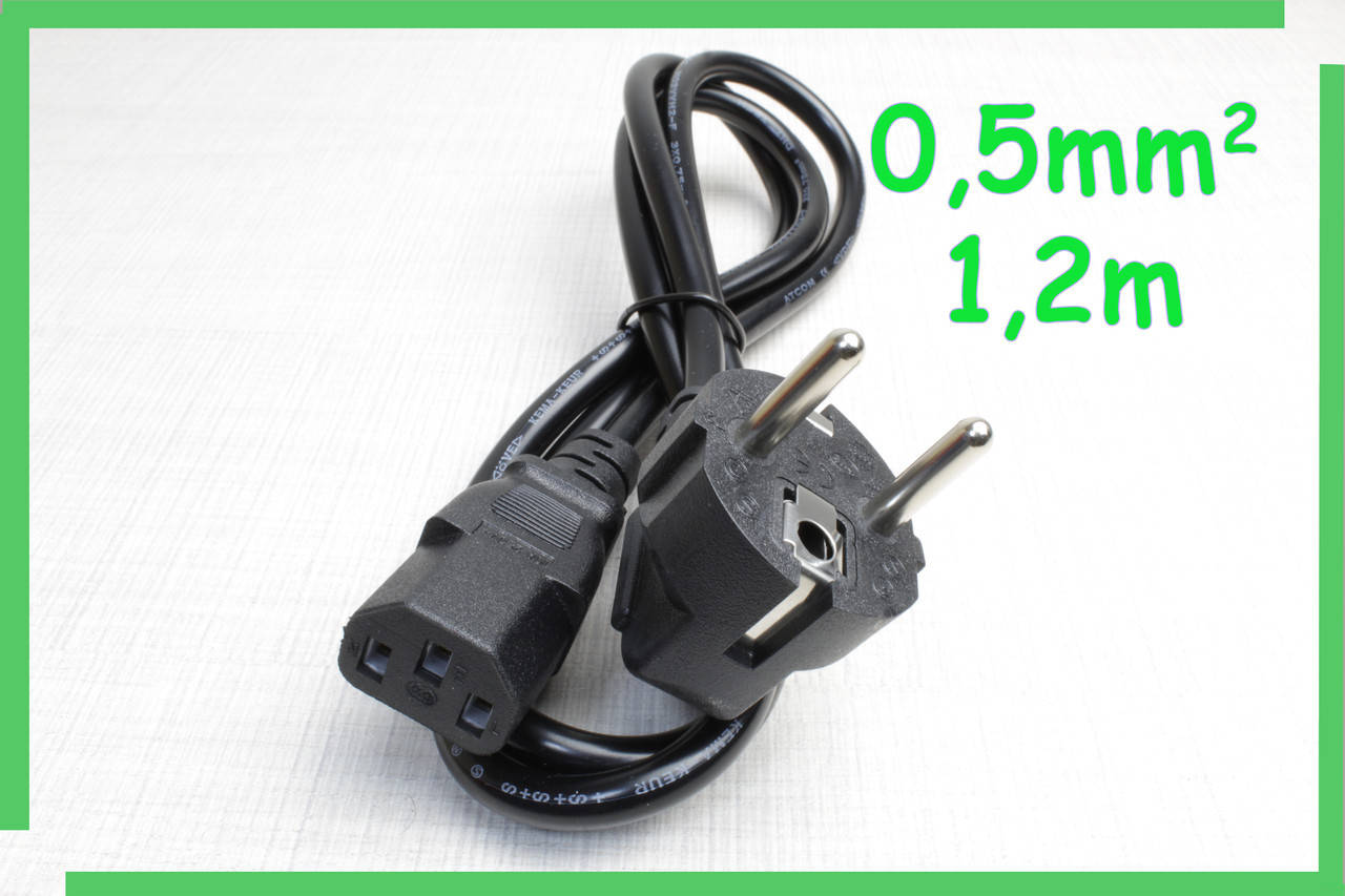 

Шнур питания для компьютера 220В, 1,2м, 0,5 мм