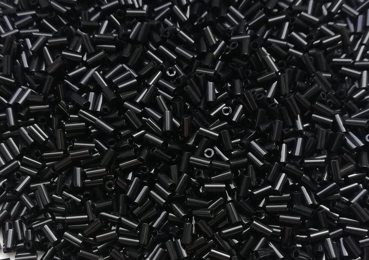 

Японський стеклярус Miyuki Bugles 3 мм. 0401 Opaque Black (5 г)