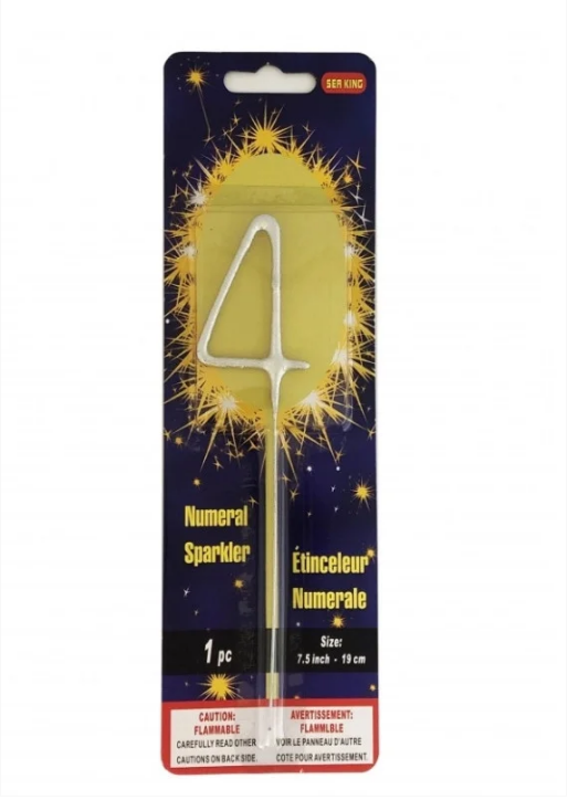 

Свеча цифра "Бенгальский огонь серебро" - 4