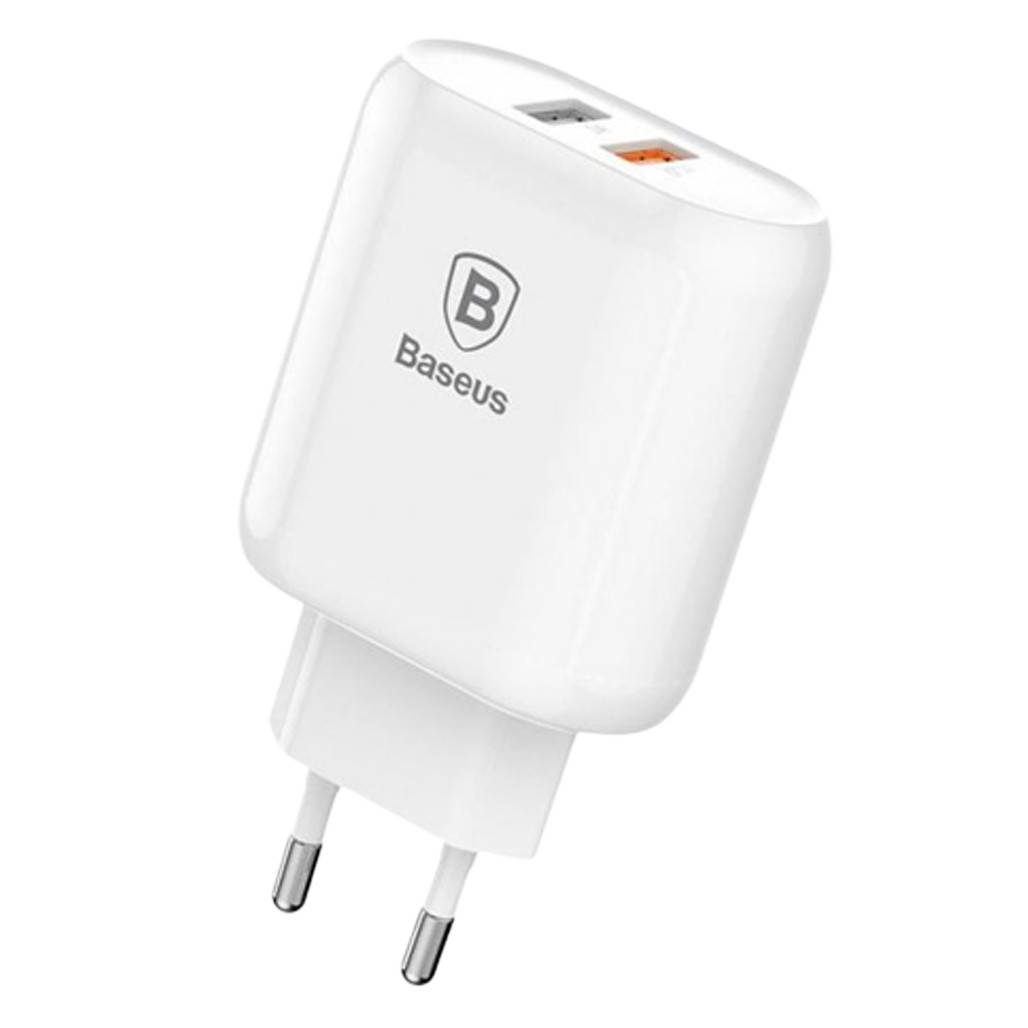 

Сетевое зарядное устройство Baseus Bojure Series Dual-USB quick charger EU 23W (White) [46624], Белый
