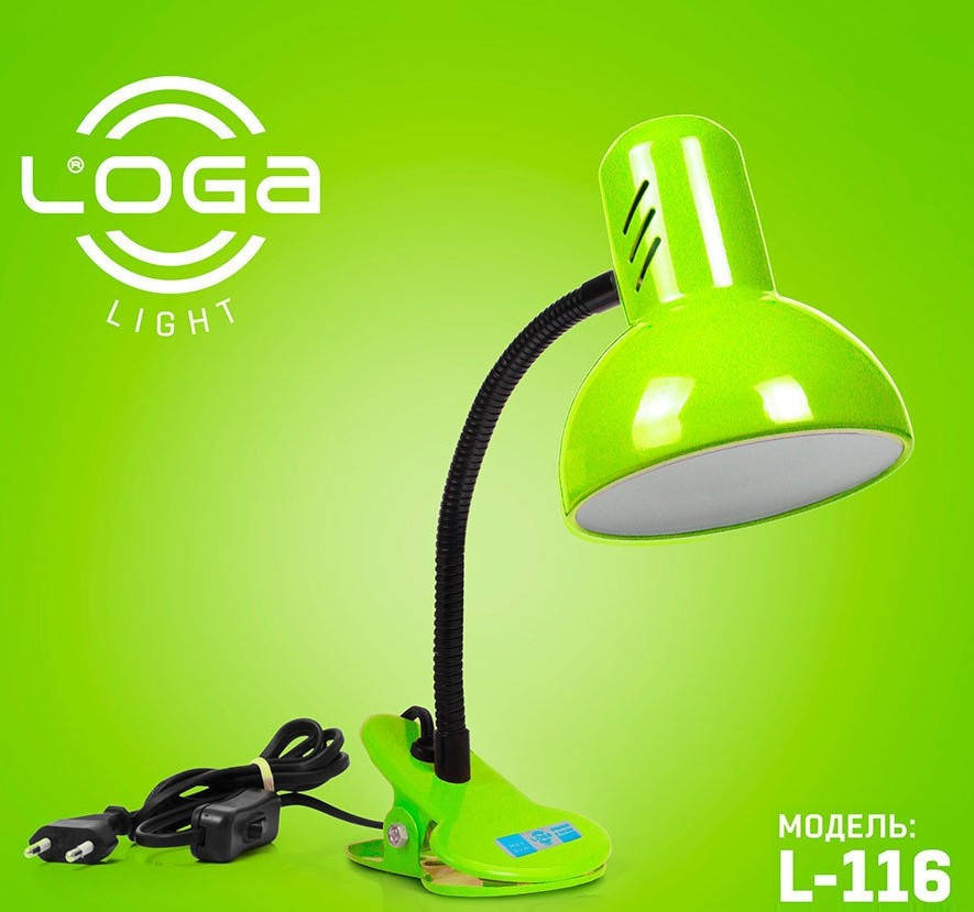

Настольная лампа с прищепкой ТМ LOGA Light L-116 "Салат", Салатовый