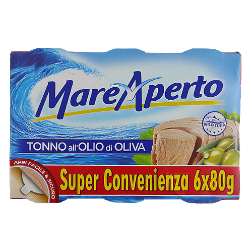 

Тунець Маре Аперто в олив.олії Mare Aperto 6х80g*16пач/ящ (Код : 00-00003192)
