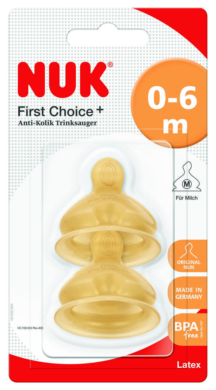

Соска FirstChoice латексная NUK для молочной смеси 0-6 месяцев 2 шт