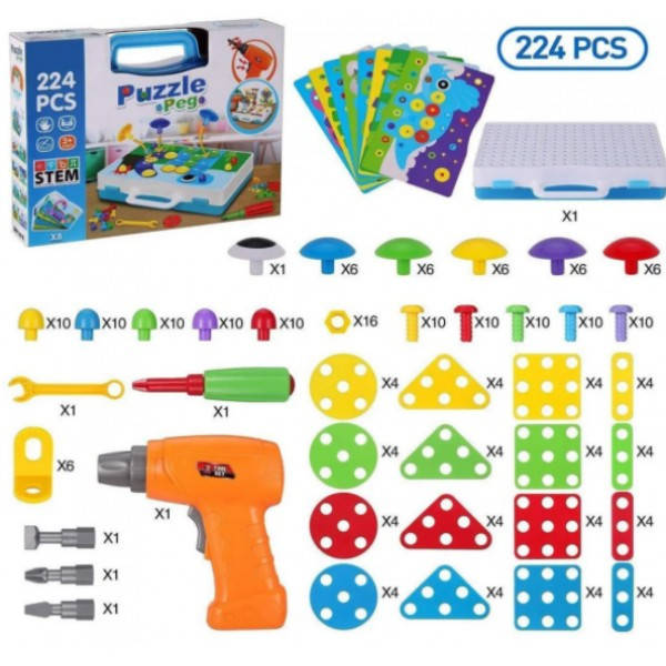 

Конструктор Tu Le"Puzzle Peg" чемодан (224 детали) TLH-29